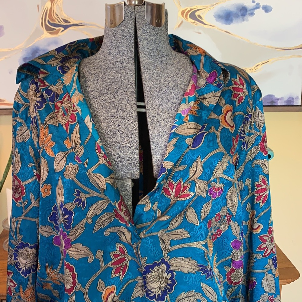 Funky Flower Pattern Button Up Shirt - image 5